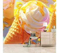 Papier peint panoramique autocollant Dessiner Une Délicieuse Glace - intissé - 250x175cm-Tableaux Muraux Tapisserie Photo Décoration D'intérieur - Pose Facile & Amovible sans Trace - Pour Chambre