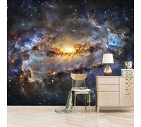 Papier peint panoramique autocollant étoiles De La Galaxie - intissé - 250x175cm - Tableaux Muraux Tapisserie Photo Nébuleuse Cosmique - Pose Facile & Amovible sans Trace - Pour Chambre & Salon