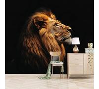 Papier peint panoramique autocollant Gros Plan D'un Lion - intissé - 300x210cm - Tableaux Muraux Tapisserie Photo Animal - Pose Facile & Amovible sans Trace - Pour Chambre & Salon