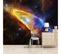 Papier peint panoramique autocollant Nébuleuses Et étoiles - intissé - 300x210cm - Tableaux Muraux Tapisserie Photo Magnifique Style Cosmique - Pose Facile & Amovible sans Trace - Pour Chambre