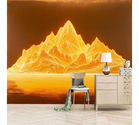 Papier peint panoramique autocollant Une Montagne D'or - intissé - 300x256cm - Tableaux Muraux Tapisserie Photo Paysages Naturels - Pose Facile & Amovible sans Trace - Pour Chambre & Salon