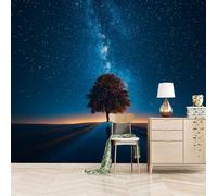 Papier peint panoramique autocollant Voyageur Solitaire De Starlight Tree - intissé - 400x280cm - Tableaux Muraux Tapisserie Photo Paysages Naturels - Pose Facile & Amovible sans Trace - Pour Chambre