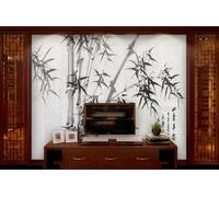 Papier Peint Panoramique Bamboo Vintage 400x255cm Papier Peint 3D Intissé Tapisserie Poster Chambre Salon Decoration Murale -MIWEI Wallpaper-ZXY-28771