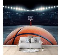 Papier Peint Panoramique Basket-Ball 300x210 cm 3D Papier Peint Intissé Stade Photo Trompe l'oeil Poster Geant Mural Salon Chambre Enfant Chambre Décoration Murale a-3708