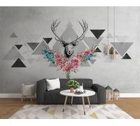 Papier Peint Panoramique Bloc De Couleur Géométrique 450x300cm Papier Peint 3D Intissé Tapisserie Poster Chambre Salon Decoration Murale -MIWEI Wallpaper-ZXY-26379