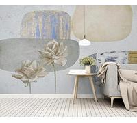 Papier Peint Panoramique Bloc Géométrique Abstrait Fleurs 310x250cm Papier Peint 3D Intissé Tapisserie Poster Chambre Salon Decoration Murale -MIWEI Wallpaper-ZXY-30065