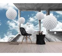 Papier Peint Panoramique Boule Ronde Ciel Bleu Nuage Blanc Papier Peint 3D Tapisserie Murale Décoration Chambre Salon -songqians-13071-300cmx210cm