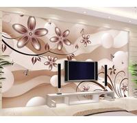 Papier Peint Panoramique Boule Ronde Géométrique Moderne Floral Papier Peint Intissé 3D Tapisserie Decoration Chambre Salon Murale -KX09834, 400x255cm