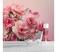 Papier Peint Panoramique Bouquet De Roses Papier Peint en Soie Composition Florale De Rêve Revêtement Mural pour Salon, Adulte Chambre d'enfants, Restaurant Décoration 450x315cm, Rose