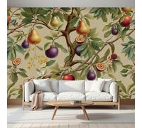 Papier Peint Panoramique Branches D'Arbres Fruitiers Poires Fruits De La Passion, Papier Peint Mural La Campagne Anglaise D'Antan Revêtement Mural Pour Bureau Salon Canapé Chambre Décor 400x280cm