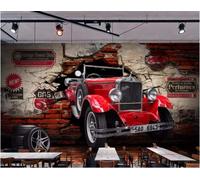Papier Peint Panoramique Buggy Vintage De Style Industriel Papier Peint Intissé 3D Tapisserie Poster Decoration Murale Chambre Salon
