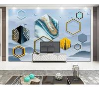 Papier Peint Panoramique Cadre Géométrique Feuille Abstraite 450x300cm Papier Peint 3D Intissé Tapisserie Poster Chambre Salon Decoration Murale -MIWEI Wallpaper-ZXY-27216