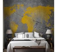 Papier Peint Panoramique Carte Du Monde 150x105 cm Papier Peint Intissé 3D Abstrait Muraux Tapisserie Photo Décoration Murale Poster Mural XXL pour Chambre Salon 1122-ABC