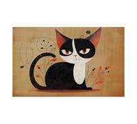 Papier Peint Panoramique Chat Rouge Noir Papier Peint Chambre Fille Enfant Adulte Salon Fond de Télévision Tissu de Soie Tapisserie Murales Papiers Peints Décoratif 274x254cm