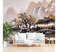 Papier Peint Panoramique Chinois Fresque Murale Intissée 400 x 280 cm 3D Effet Campagne Photo Papier Peint Poster pour Chambre Salon Décoration Murale F272