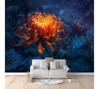Papier Peint Panoramique ChrysanthèMes Motifs Imprimés 3D Papier Peint Photo Plante 450x315 cm Mural Matériau Tissu Non Facile à installer Propre pour Intérieur Moderne Salle à Manger Poster