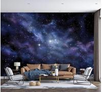 Papier Peint Panoramique Ciel Étoilé Galaxies,250x175cm, Taille Personnalisée disponible,Nébuleuses Espace Sombre Fresque Murale, pour Salon Chambre Décoration Murale papiers peints décoratif