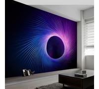 Papier Peint Panoramique Ciel Étoilé Spirale Tunnel Rayures, Papier Peint Intissé Abstrait pour Chambre Salon Salle à Manger Murale 300L x 210H cm - Fond d'écran Photo Moderne Art Mural Salle de Jeux