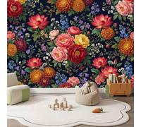 Papier Peint Panoramique Classique Fleur Décoration Murale 350 x 256cm | Géant 3D Papier Peint Intissé pour Salon Chambre Salle à Manger Chambre d'Enfant, Rétro Luxueux Pivoine Lotus Poster