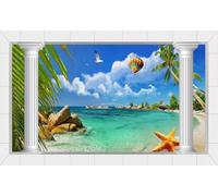 Papier Peint Panoramique Colonne Méditerranée Papier Peint Intissé 3D Tapisserie Decoration Chambre Salon Murale -KX01231, 400x280cm