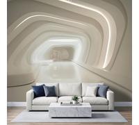 Papier Peint Panoramique Couloir Intérieur 3D Décoration Murale 450x315cm | Espace Architecture Science-Fiction Tapisserie Murales Papier Peint Intissé pour Chambre Salon Décor Fond TV, Photo Muraux