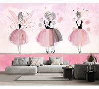 Papier Peint Panoramique Danse Fille Rose Papier Peint 3D Tapisserie Mural Salon Chambre Décoration Murale -ZX00293-310x250cm