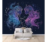 Papier Peint Panoramique Douze Signes Du Zodiaque 250 × 175 cm - Papier Peint Intissé Revêtement, Gémeaux Mural pour Chambre Salon 3D Art Design Moderne Décoration Murale