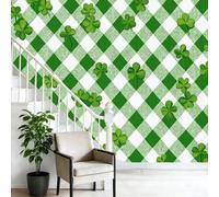 Papier Peint Panoramique Écosse Motif Losange Trèfle Blanc, Poster Geant Mural, Personnalisé 3D, pour Salon Chambre d'enfants restaurant Décoration Murale 300 x 210 cm