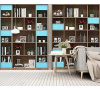 Papier Peint Panoramique Étagère En Bois Grain 450x300cm Papier Peint 3D Intissé Tapisserie Poster Chambre Salon Decoration Murale -MIWEI Wallpaper-ZXY-21240