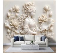 Papier Peint Panoramique Femme Classique Bas-Relief Murale 500x350 cm | Classique Oriental Zen Papier Peint Intissé Murale Pour Salon Chambre à Coucher Chambre D'Enfant Décoration
