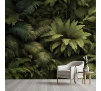 Papier Peint Panoramique Feuille de Palmier Plante Tropical Tapisserie Murale Papier Peint Fougère Jungle Botanique Forêt Wallpaper Intissé Décoration Murale pour Salon Chambre Bureau 350x256 cm