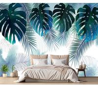 Papier Peint Panoramique Feuille Verte Aquarelle Papier Peint 3D Tapisserie Murale Décoration Chambre Salon -songqians-08693-400cmx280cm