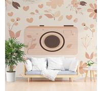 Papier Peint Panoramique Feuilles de Fleurs de Plantes Peinture Poster Geant Mural, Fleurs Plantes et Feuilles D'Amour Papier Peint Intissé Mural pour Salon Canapé TV Fond Décoration Murale 500x280cm