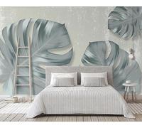 Papier Peint Panoramique Feuilles De Plantes Tropicales Peintes À La Main Nostalgie 300x210cm Papier Peint 3D Intissé Tapisserie Poster Chambre Salon Decoration Murale -MIWEI Wallpaper-ZXY-07816