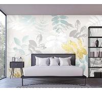 Papier Peint Panoramique Feuilles Tropicales Dorées 200x140cm Papier Peint 3D Intissé Tapisserie Poster Chambre Salon Decoration Murale -MIWEI Wallpaper-ZXY-00821
