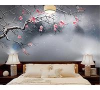 Papier Peint Panoramique Fleur De Prune Vintage Papier Peint 3D Tapisserie Murale Décoration Chambre Salon -songqians-16693-400cmx260cm