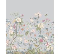 papier peint panoramique fleurs bleu gris 2.5 x 2.79 m - ESTAhome