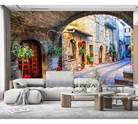 Papier Peint Panoramique Fleurs De La Vieille Ville 250x175cm Papier Peint 3D Intissé Tapisserie Poster Chambre Salon Decoration Murale -MIWEI Wallpaper-ZXY-41583