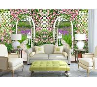 Papier Peint Panoramique Fleurs Vigne Papier Peint 3D Tapisserie Mural Salon Chambre Décoration Murale -ZX09149-310x250cm