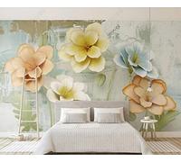 Papier Peint Panoramique Fleurs Vintage Peinture À L'Huile 450x300cm Papier Peint 3D Intissé Tapisserie Poster Chambre Salon Decoration Murale -MIWEI Wallpaper-ZXY-10332