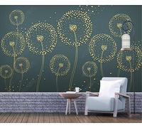 Papier Peint Panoramique Floral Ligne D'Or Plantes 250x175cm Papier Peint 3D Intissé Tapisserie Poster Chambre Salon Decoration Murale -MIWEI Wallpaper-ZXY-40836