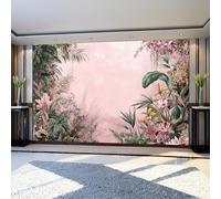 Papier Peint Panoramique flore de la jungle 300 x 210 cm Poster Mural 3D Rouge Tapisserie Photo Intissée Fresque Salon Chambre Fond TV