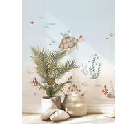 Papier peint panoramique Fonds marins Les baleines bleu TU