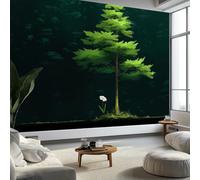 Papier Peint Panoramique Forêt Arbres Fleurs, Papier Peint Poster Mural Géant Minimalisme, Fresque Murale Moderne Personnalisée pour Salon Chambre d’Enfants Restaurant, 500 x 280 cm (L x H)