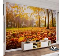 Papier Peint Panoramique Forêt D'automne 350x256 cm 3D Papier Peint Intissé Arbre à Feuilles Caduques Photo Trompe l'oeil Poster Geant Mural Salon Chambre Enfant Chambre Décoration Murale a-2341
