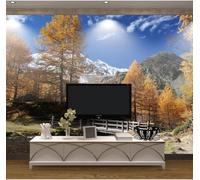 Papier Peint Panoramique Forêt D'automne 450x315 cm 3D Papier Peint Intissé Paysage Naturel Photo Trompe l'oeil Poster Geant Mural Salon Chambre Enfant Chambre Décoration Murale a-7055