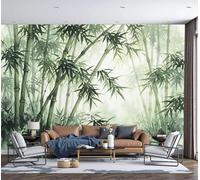 Papier Peint Panoramique Forêt De Bambous Brumeuse Plantes À Peindre À L'Encre Vert 350X256Cm Poster Géant Mural 3D,Décoration Murale Premium,Pour Salon,Chambre Adulte,Chambre D'Enfants & Bureau