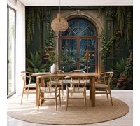 Papier Peint Panoramique Forêt Des Contes De Fées 250X175Cm | Papier Peint Poster Mural 3D, Vue Rétro Par La Fenêtre Tapisserie Photo Peinture Murale Intissé Fresque Pour Salon Chambre Toile Fond Tv