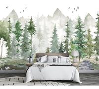 Papier Peint Panoramique Forêt Pine Hill 450x300cm Papier Peint 3D Intissé Tapisserie Poster Chambre Salon Decoration Murale -MIWEI Wallpaper-ZXY-21600