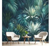 Papier Peint Panoramique Forêt Tropicale De Monstera, 150X105Cm (Lxh), Tapisserie Poster Geant Mural Vert Émeraude, Personnalisé 3D Pour Salon Chambre D'Enfants Décoration Murale Paysage Végétal